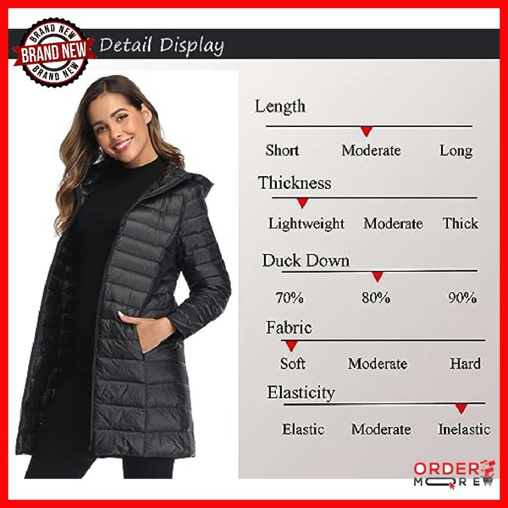 Women's Plus Size Packable Down Jacket Hooded Puf… - image 3
